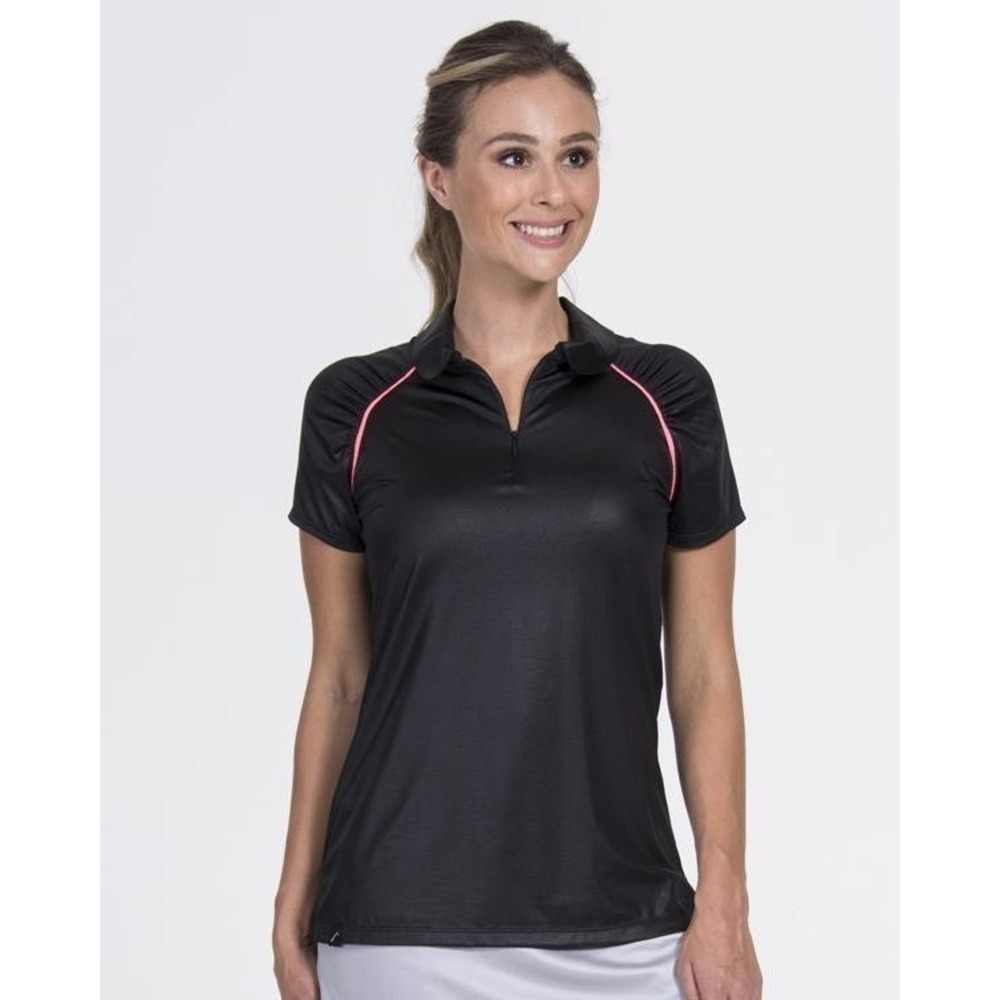 SwingDish Grace Polo Black Shimmer Golf FT007-2   Small